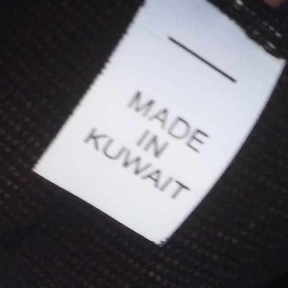 Black sheer scarf with gold rhinestone embellishment on one edge Made in Kuwait - Picture 6 of 13